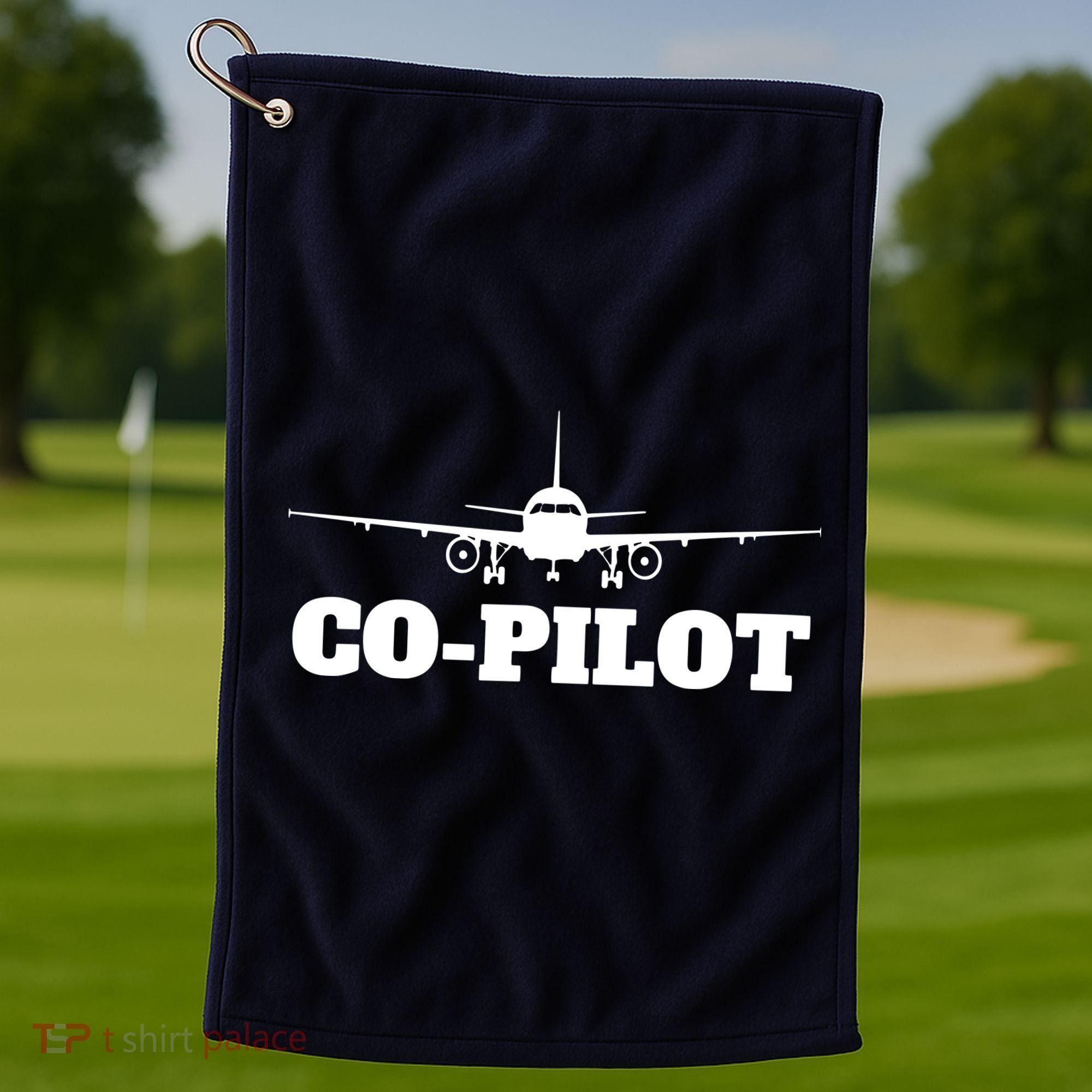 Aviation Airplane Flying Airline CoPilot Pilot Gift Golf Towel
