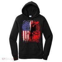 Albanian American Flag Patriotic USA Albania Flag Women's Hoodie thumb 0