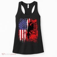 Albanian American Flag Patriotic USA Albania Flag Women's Tank Top thumb 0