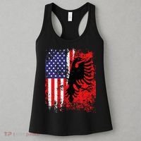Albanian American Flag Patriotic USA Albania Flag Women's Tank Top thumb 3