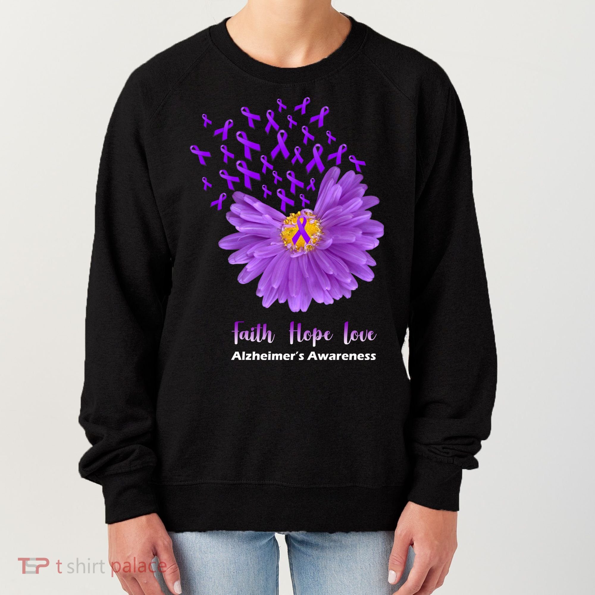 Alzheimer's Awareness Faith Hope Love Women's Sweatshirt