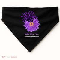 Alzheimer's Awareness Faith Hope Love USA-Made Doggie Bandana thumb 0