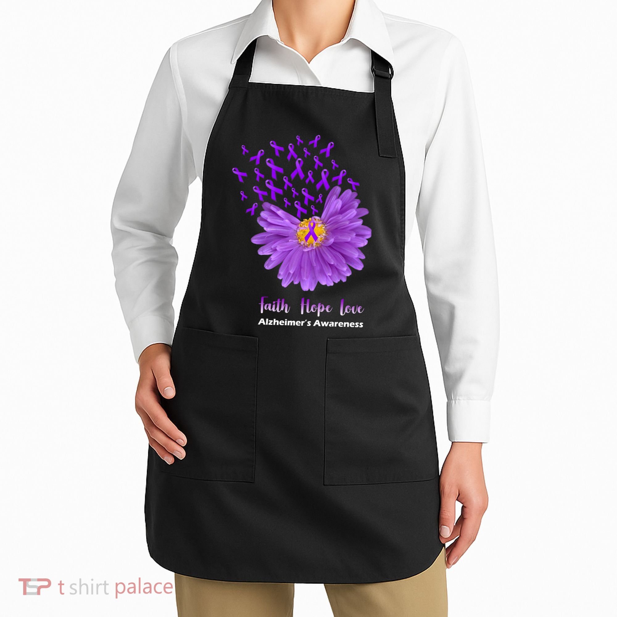 Alzheimer's Awareness Faith Hope Love Apron
