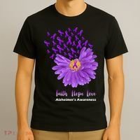 Alzheimer's Awareness Faith Hope Love T-Shirt thumb 3