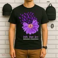 Alzheimer's Awareness Faith Hope Love T-Shirt thumb 6