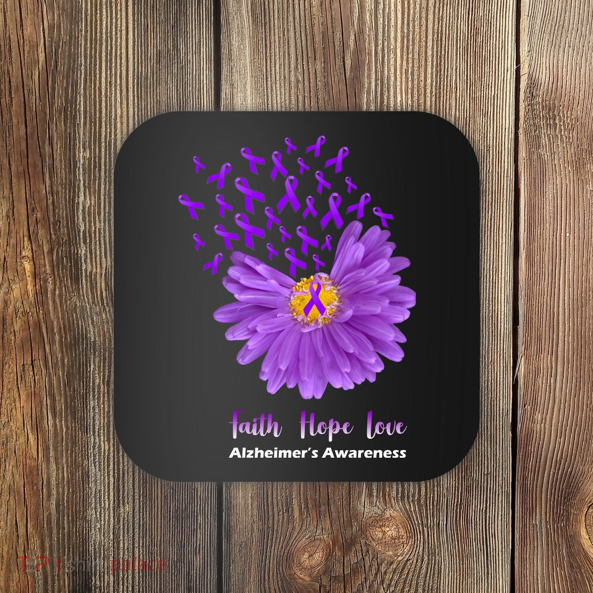 Alzheimer's Awareness Faith Hope Love Coaster