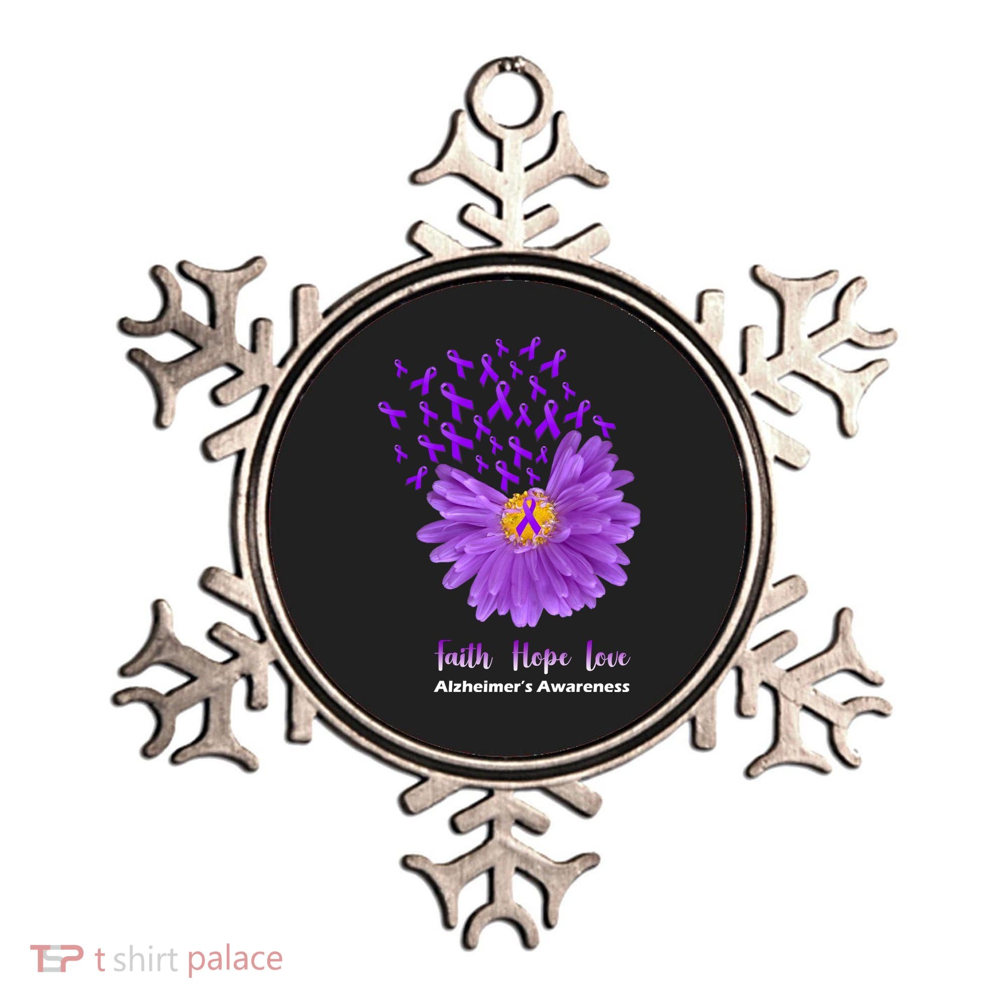 Alzheimer's Awareness Faith Hope Love Ornament