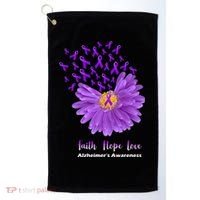 Alzheimer's Awareness Faith Hope Love Golf Towel thumb 0