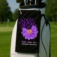 Alzheimer's Awareness Faith Hope Love Golf Towel thumb 2