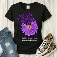 Alzheimer's Awareness Faith Hope Love Women's T-Shirt thumb 3