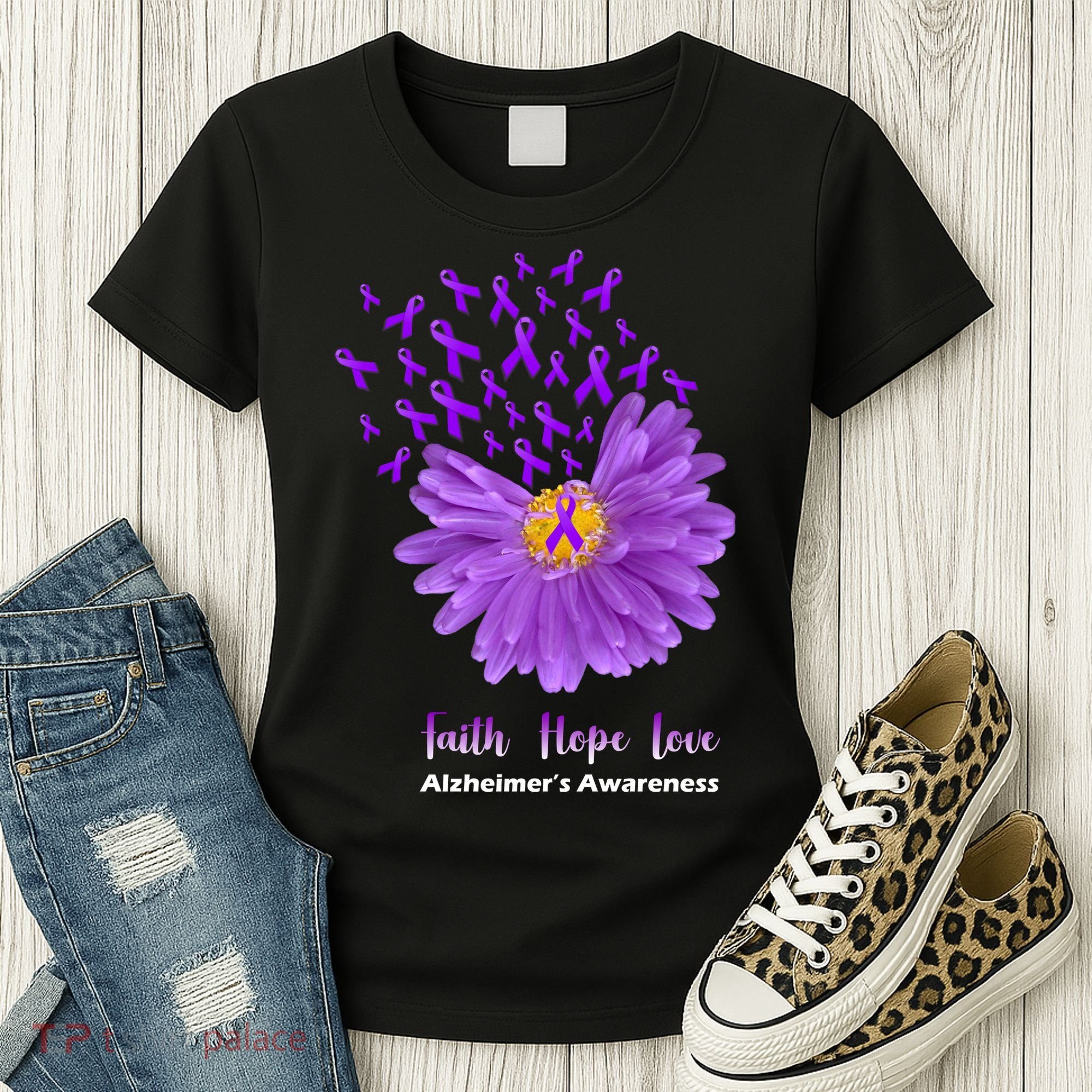 Alzheimer's Awareness Faith Hope Love Women's T-Shirt