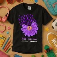 Alzheimer's Awareness Faith Hope Love Kids T-Shirt thumb 3