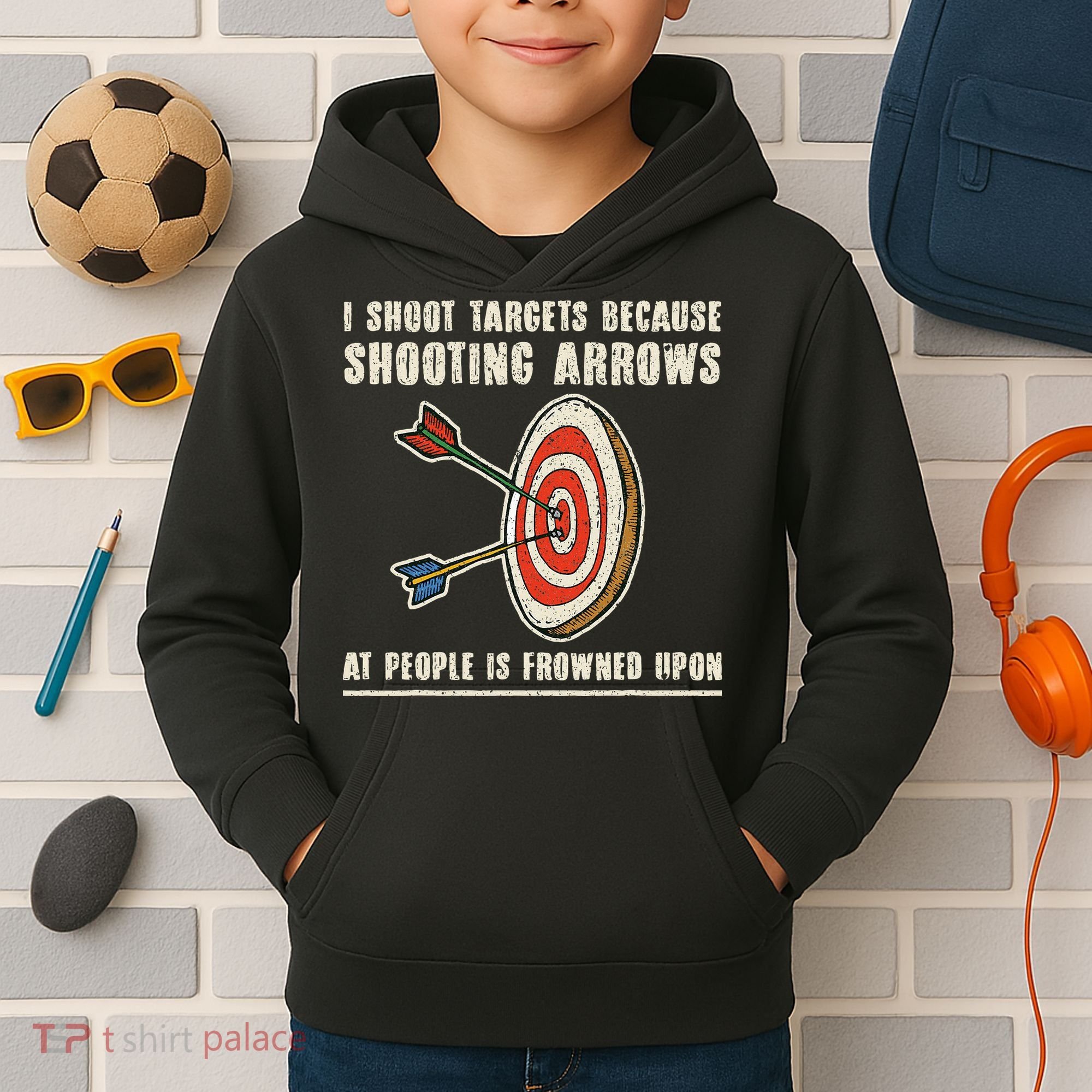 Archery Archer Funny Bowman Bow Archer Kids Hoodie