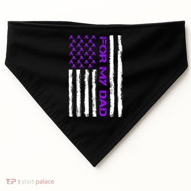 Alzheimer's Awareness For My Dad Support Flag USA-Made Doggie Bandana