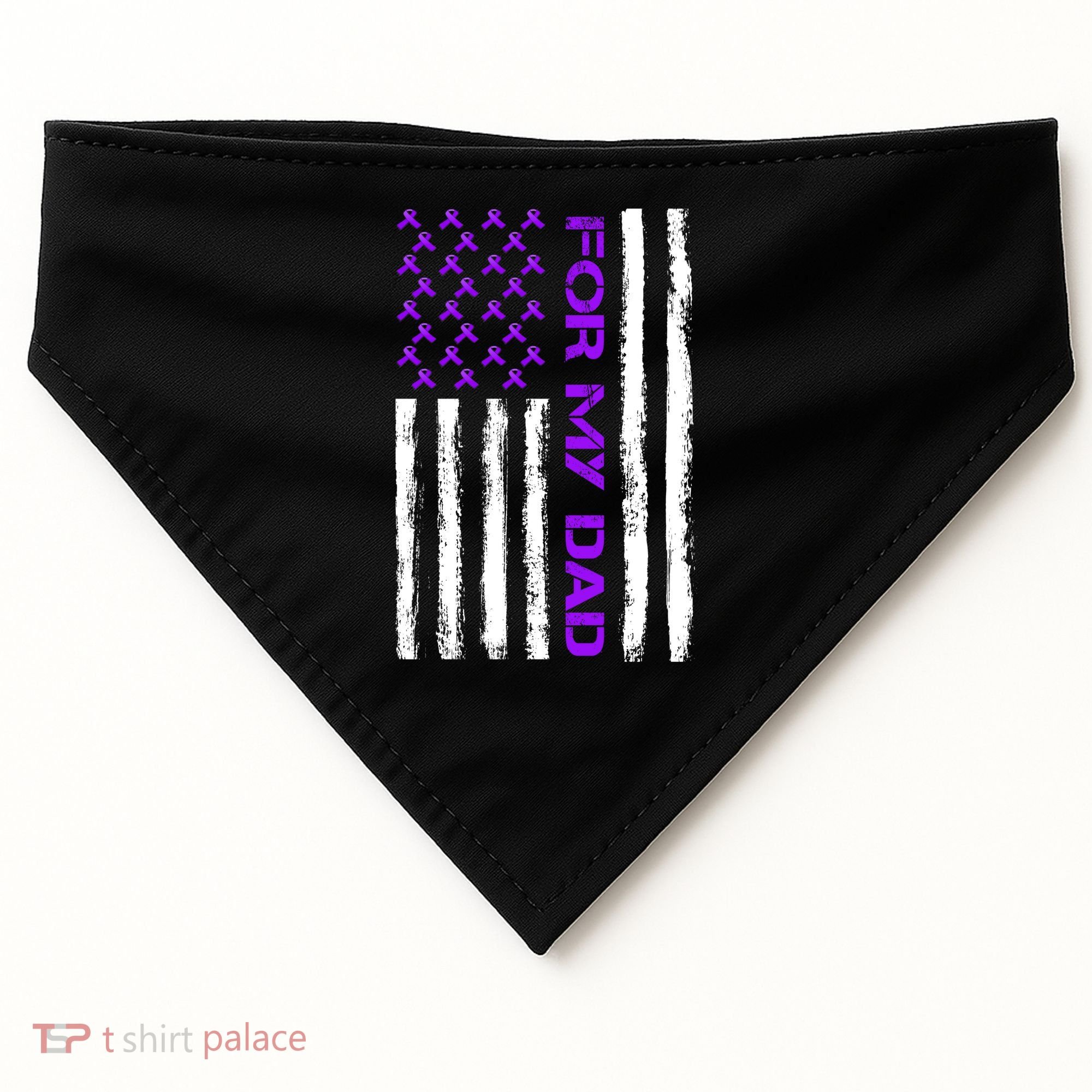 Alzheimer's Awareness For My Dad Support Flag USA-Made Doggie Bandana