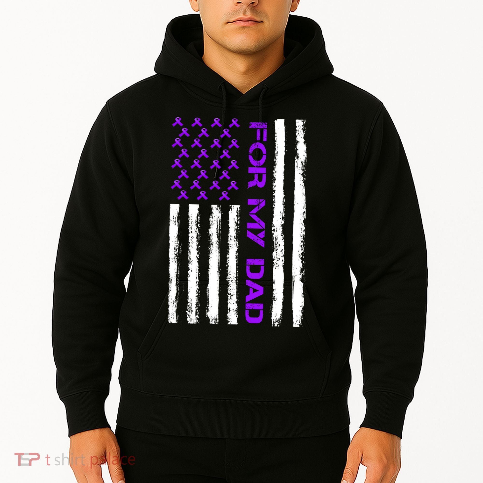 Alzheimer's Awareness For My Dad Support Flag Hoodie