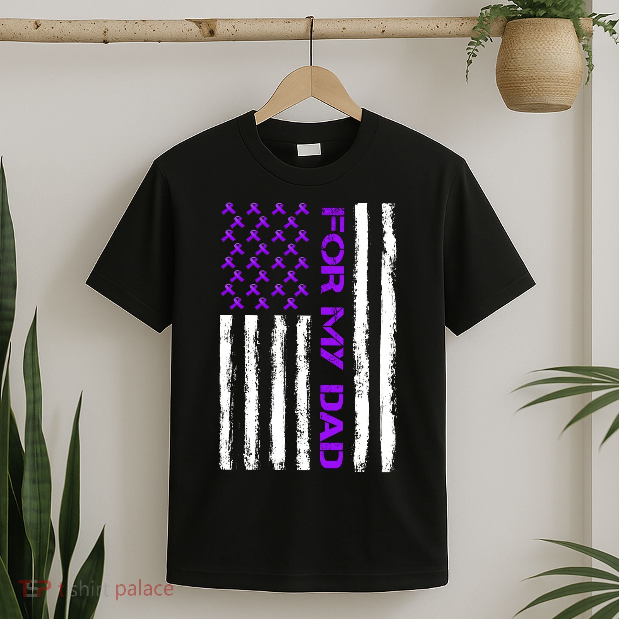 Alzheimer's Awareness For My Dad Support Flag T-Shirt