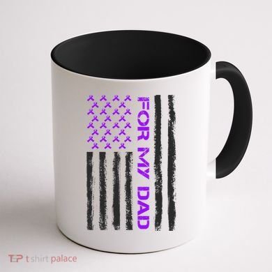 Alzheimer's Awareness For My Dad Support Flag Coffee Mug back