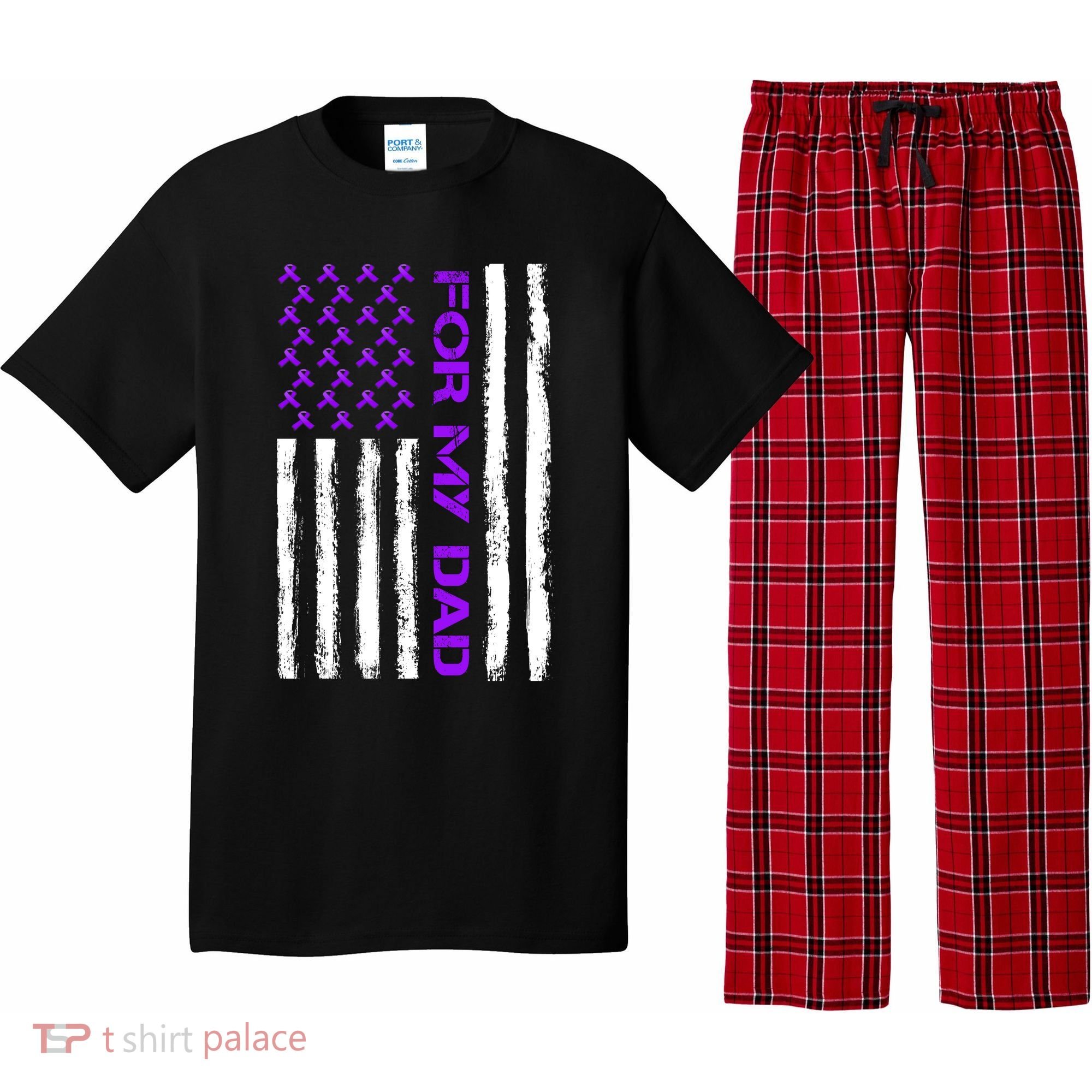 Alzheimer's Awareness For My Dad Support Flag Pajama Set