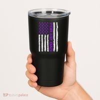 Alzheimer's Awareness For My Dad Support Flag Tumbler thumb 2