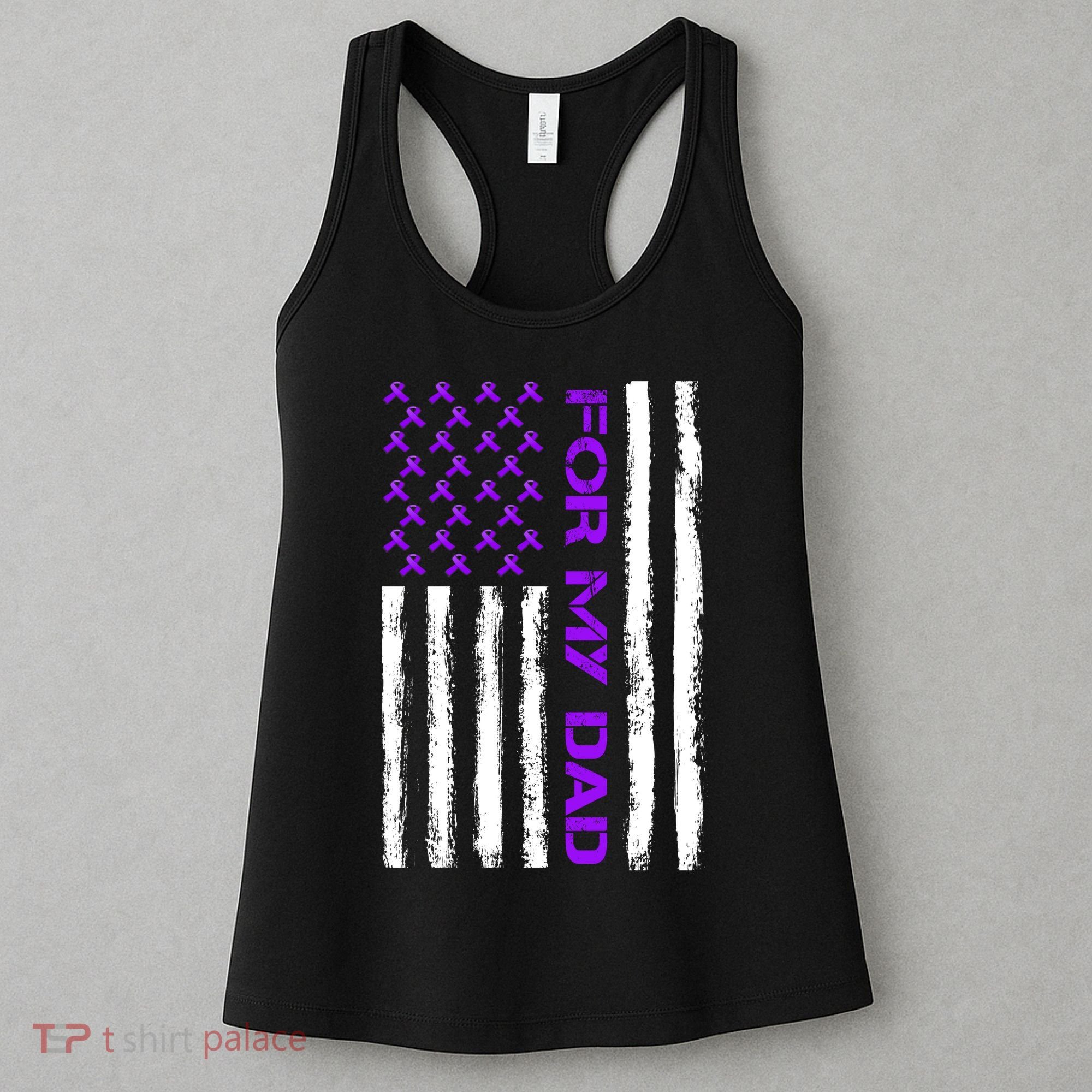 Alzheimer's Awareness For My Dad Support Flag Women's Tank Top