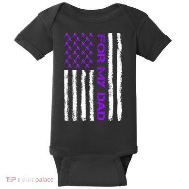Alzheimer's Awareness For My Dad Support Flag Baby Bodysuit