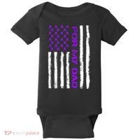 Alzheimer's Awareness For My Dad Support Flag Baby Bodysuit thumb 0