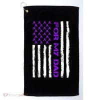 Alzheimer's Awareness For My Dad Support Flag Golf Towel thumb 0