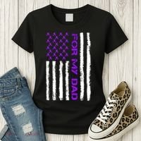 Alzheimer's Awareness For My Dad Support Flag Women's T-Shirt thumb 3