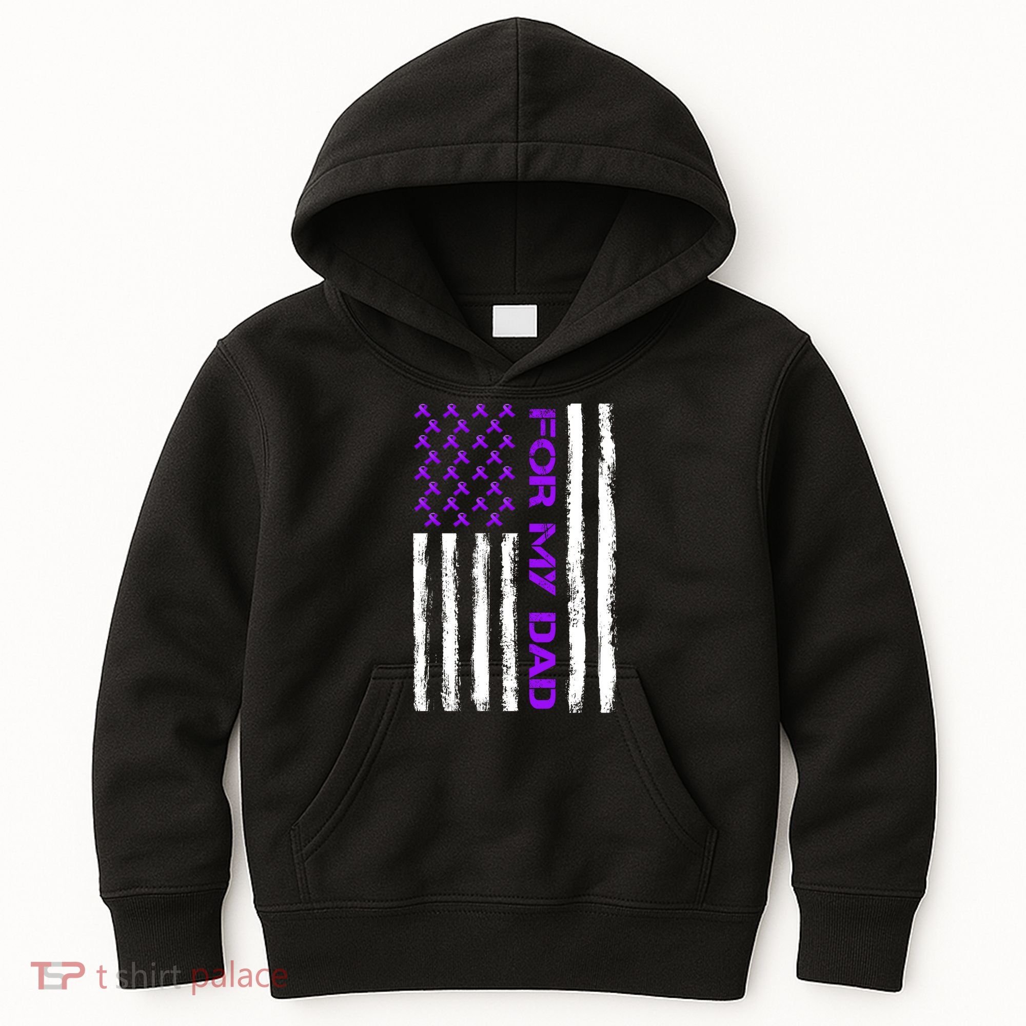 Alzheimer's Awareness For My Dad Support Flag Kids Hoodie