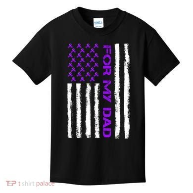 Alzheimer's Awareness For My Dad Support Flag Kids T-Shirt