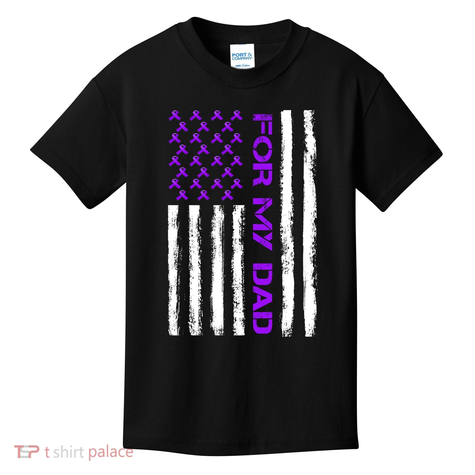 Alzheimer's Awareness For My Dad Support Flag Kids T-Shirt