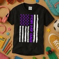 Alzheimer's Awareness For My Dad Support Flag Kids T-Shirt thumb 3