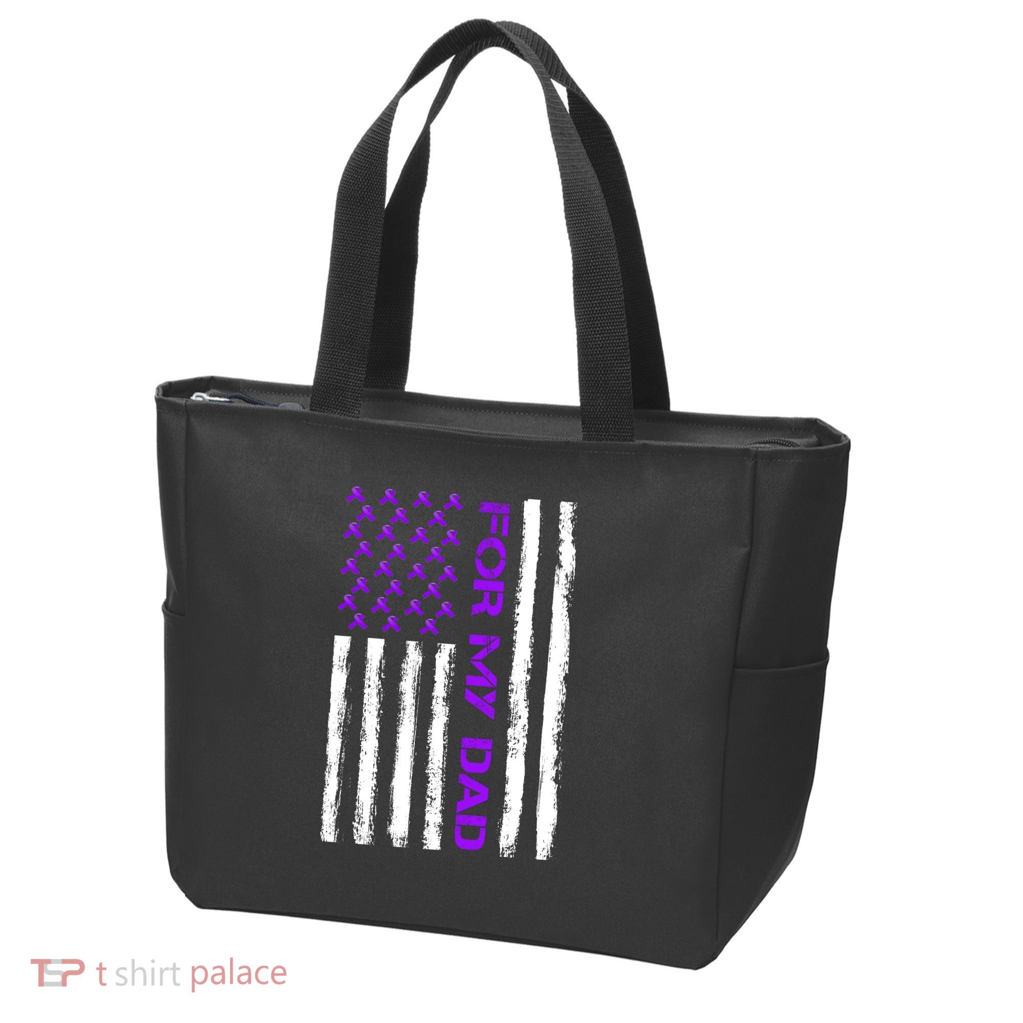 Alzheimer's Awareness For My Dad Support Flag Tote Bag