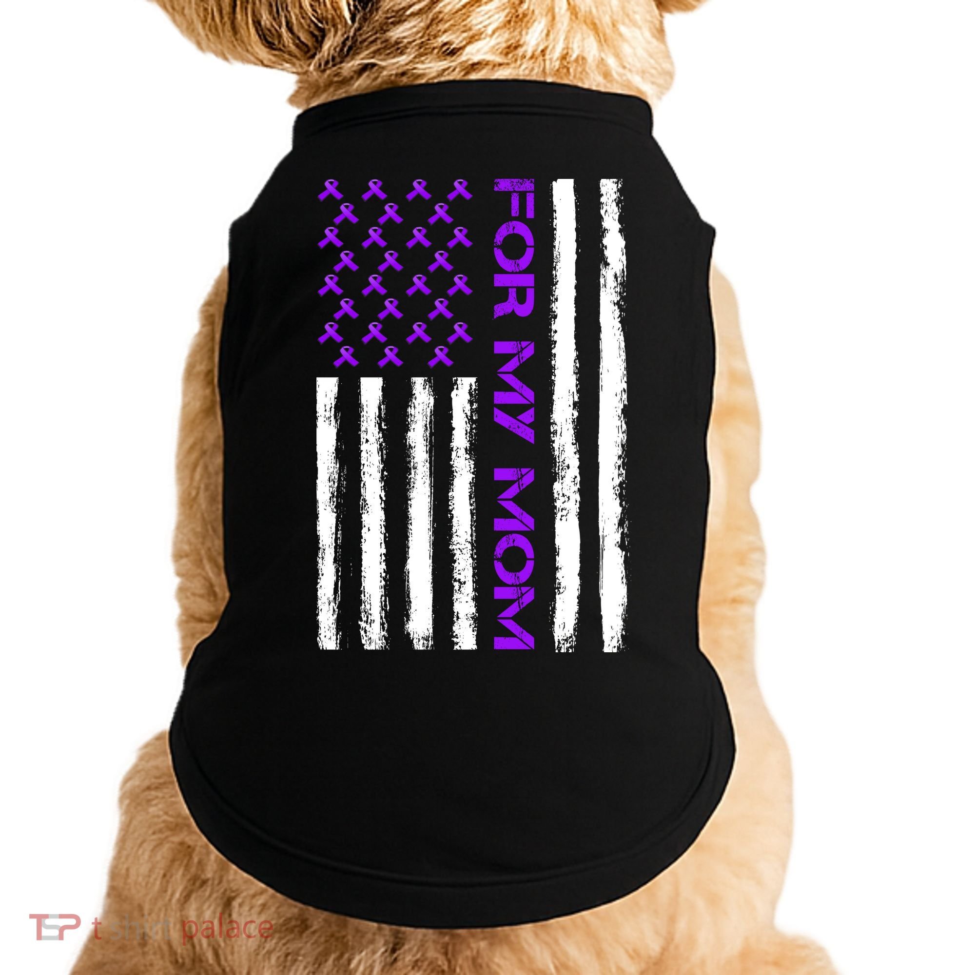 Alzheimer's Awareness For My Mom Support Flag Doggie Tank