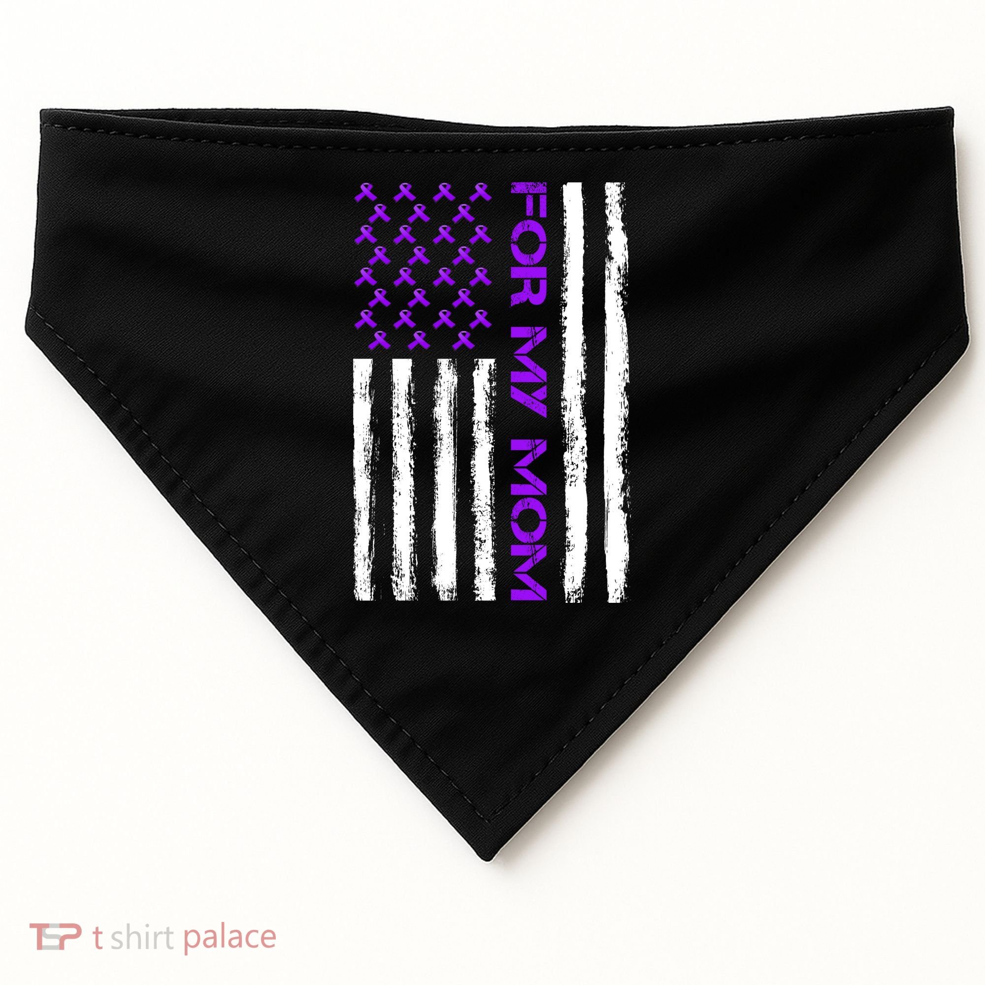 Alzheimer's Awareness For My Mom Support Flag USA-Made Doggie Bandana