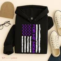 Alzheimer's Awareness For My Mom Support Flag Hoodie thumb 4