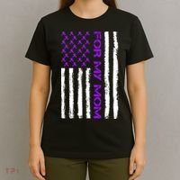 Alzheimer's Awareness For My Mom Support Flag T-Shirt thumb 4