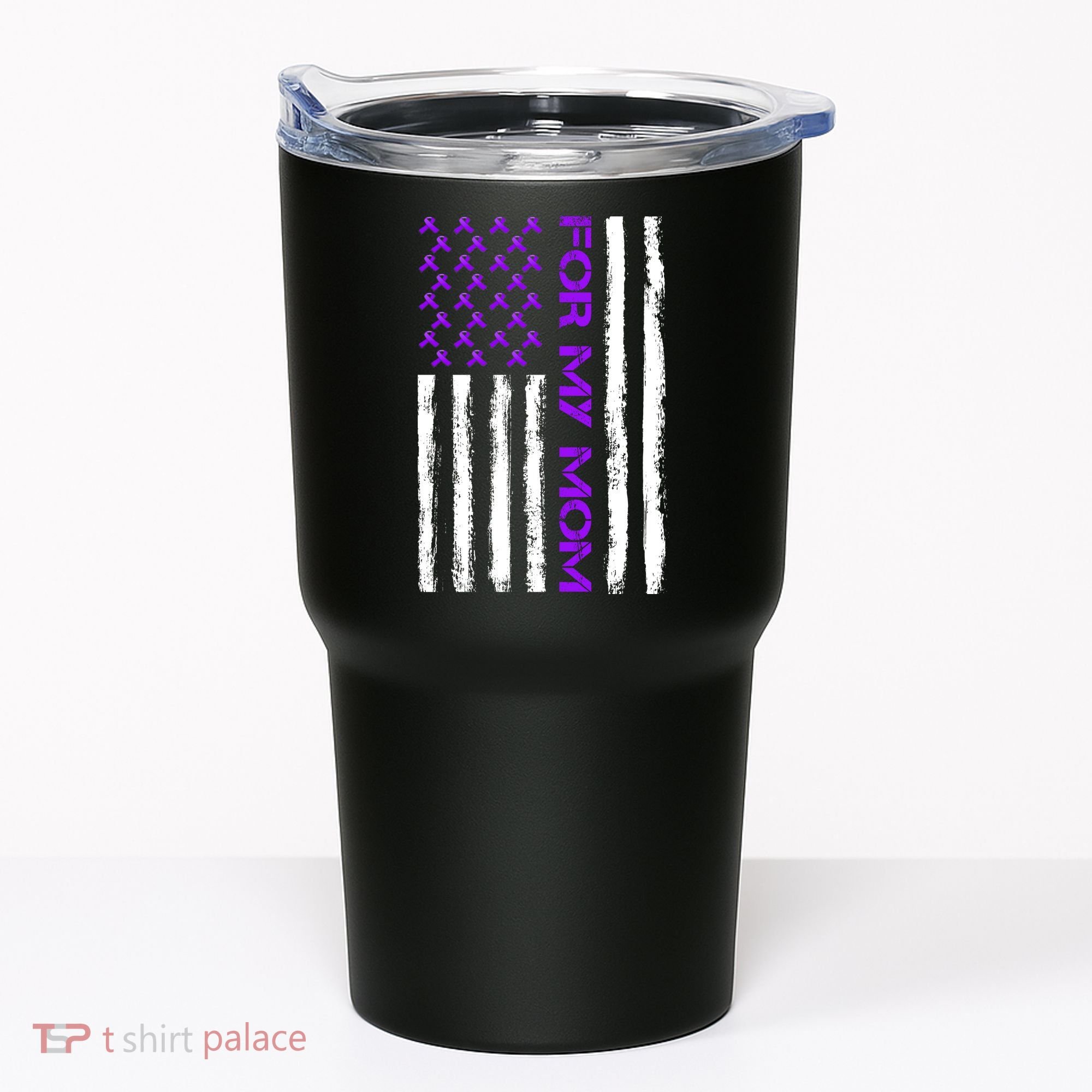 Alzheimer's Awareness For My Mom Support Flag Tumbler