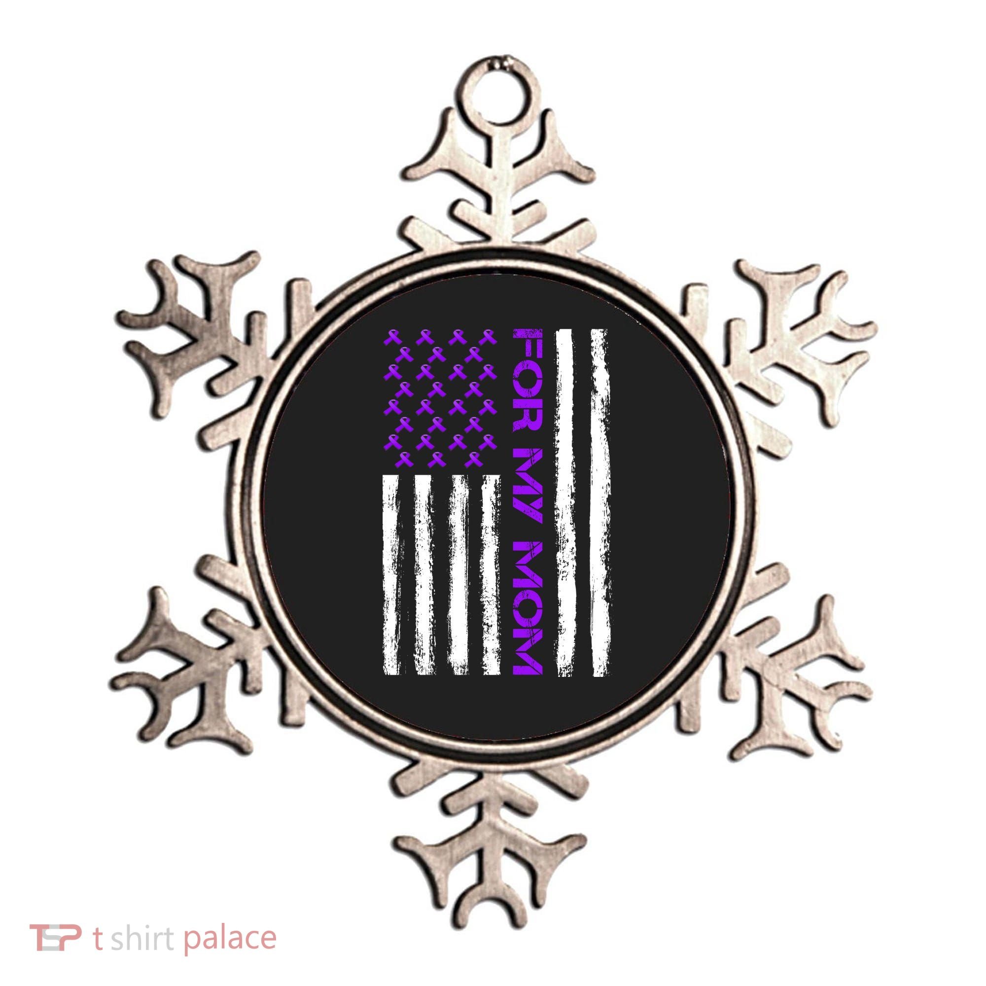 Alzheimer's Awareness For My Mom Support Flag Ornament