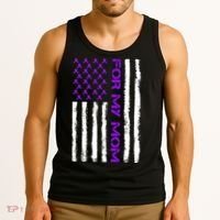 Alzheimer's Awareness For My Mom Support Flag Tank Top thumb 3