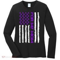 Alzheimer's Awareness For My Mom Support Flag Women's Long Sleeve Shirt thumb 0