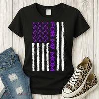 Alzheimer's Awareness For My Mom Support Flag Women's T-Shirt thumb 3