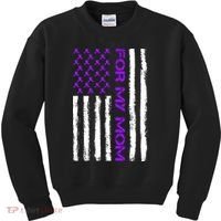 Alzheimer's Awareness For My Mom Support Flag Kids Sweatshirt thumb 0