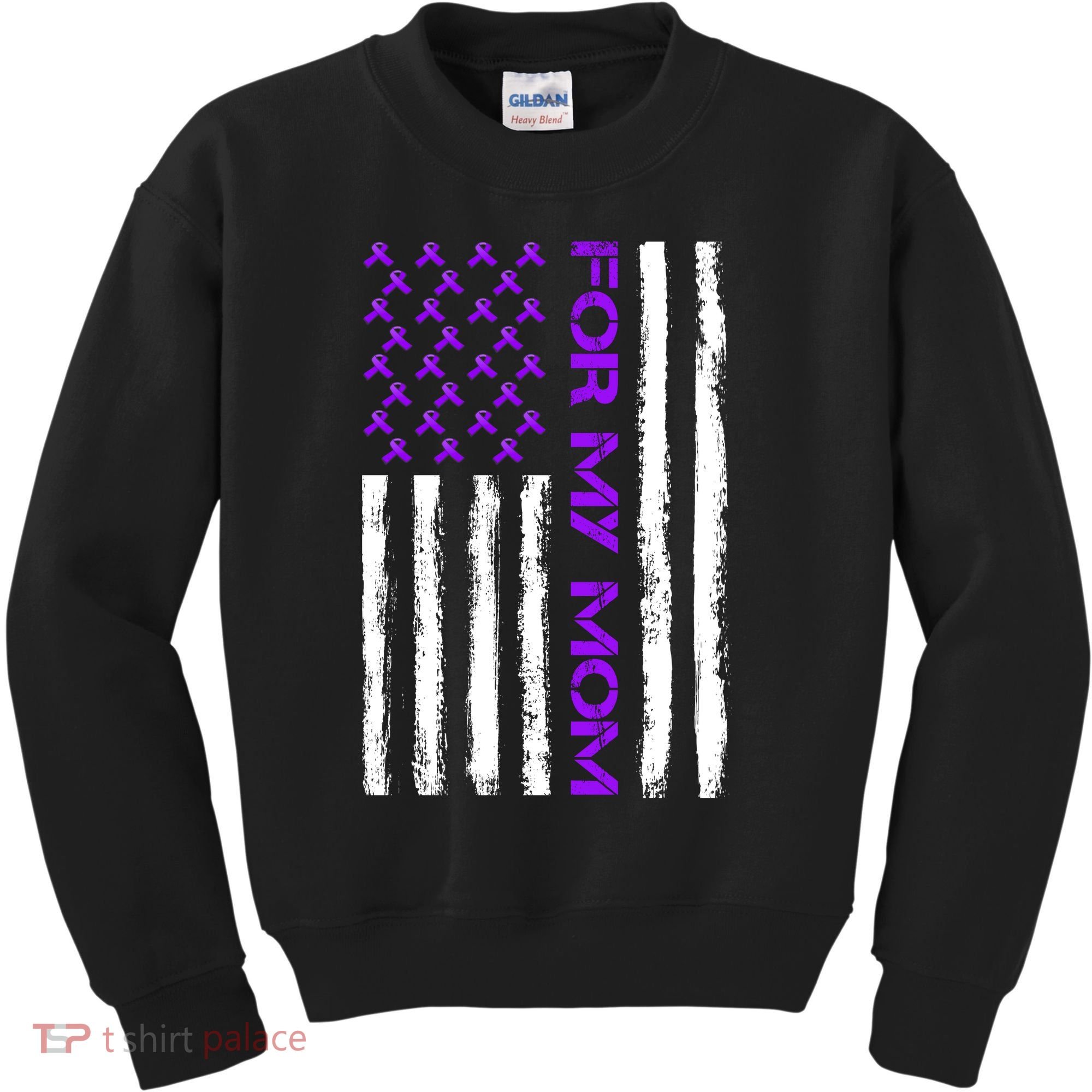 Alzheimer's Awareness For My Mom Support Flag Kids Sweatshirt