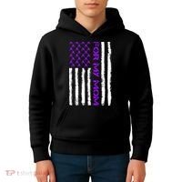 Alzheimer's Awareness For My Mom Support Flag Kids Hoodie thumb 4