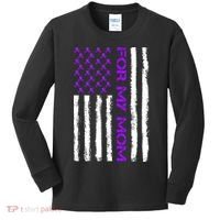 Alzheimer's Awareness For My Mom Support Flag Kids Long Sleeve Shirt thumb 0