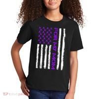 Alzheimer's Awareness For My Mom Support Flag Kids T-Shirt thumb 2