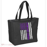Alzheimer's Awareness For My Mom Support Flag Tote Bag thumb 2