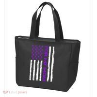 Alzheimer's Awareness For My Mom Support Flag Tote Bag thumb 3